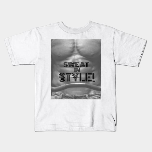 Gym workout Shirt | Sweat in style 001 Kids T-Shirt by Sam Design Studio